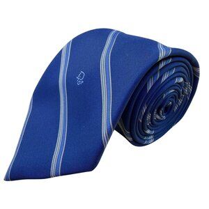 Christian D Mens Blue Polyester Striped Formal Neck Tie Classic Design